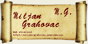 Miljan Grahovac vizit kartica